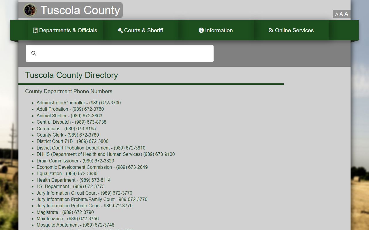 Tuscola County court records and sheriff contacts in the county directory