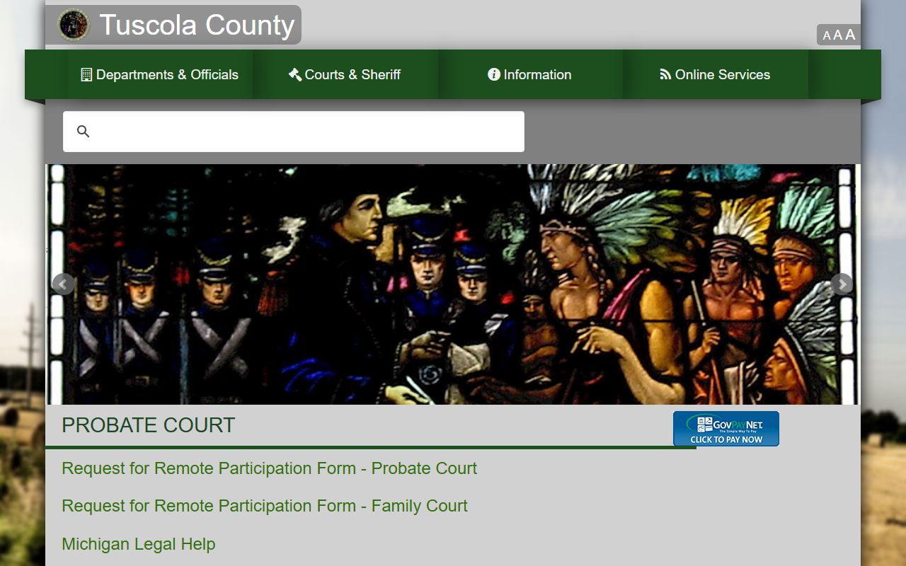 Tuscola County probate records court page
