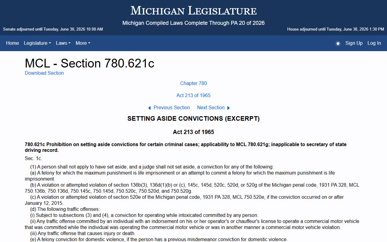 Tuscola County Circuit Court records and Michigan set-aside law