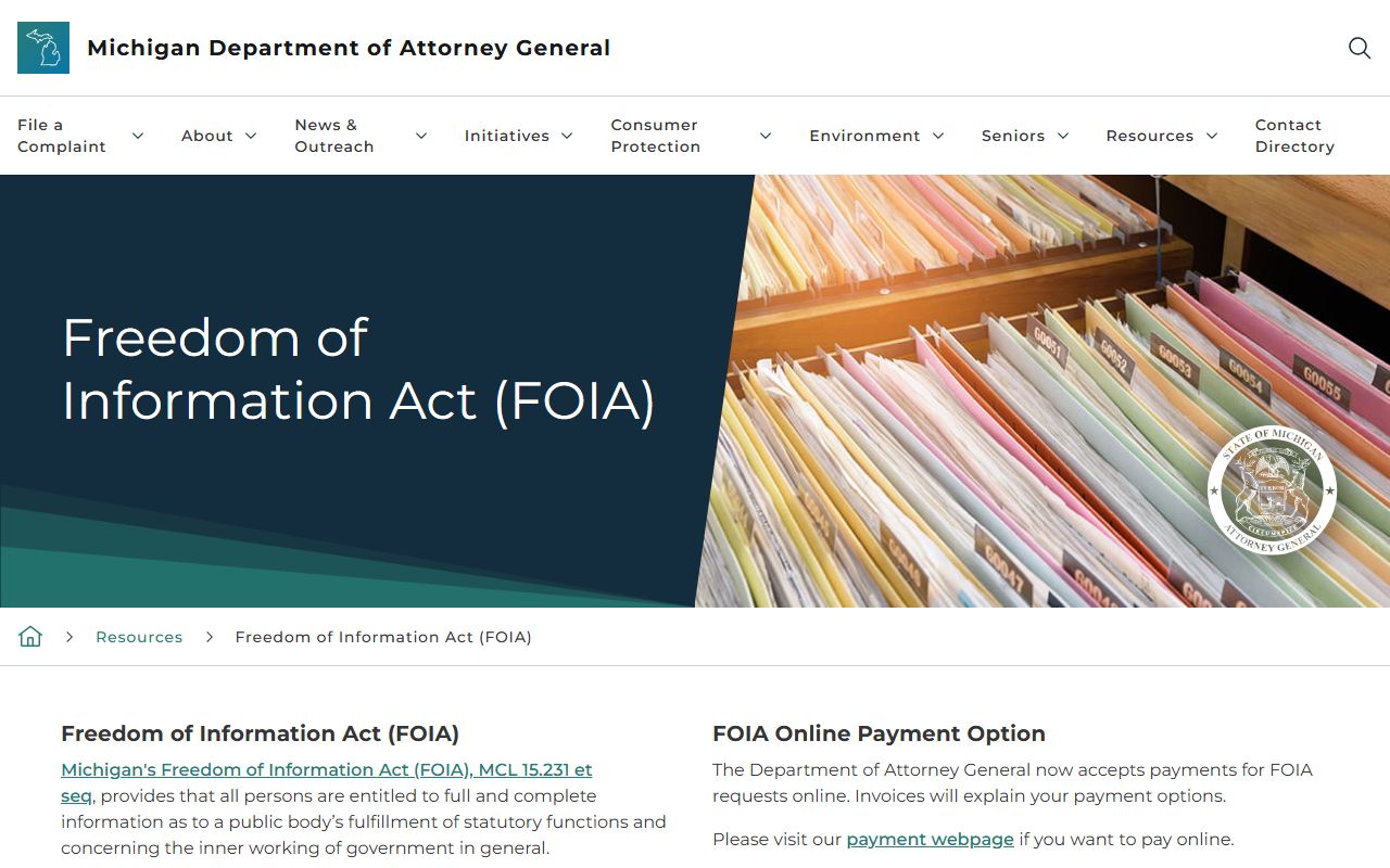 Michigan FOIA guidance used for Tuscola County warrant record requests